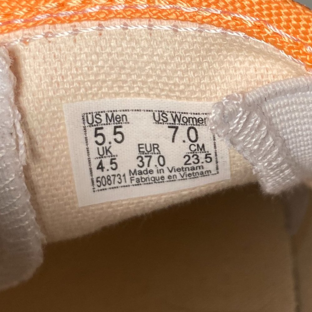 Vans Custom Painted Dragon Snake Orange Canvas Slip on Sneakers Women Size 7 - Picture 10 of 10